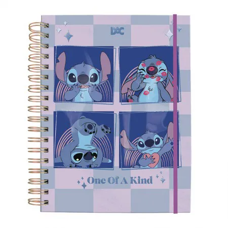 Caderno espiral capa dura colegial Smart 80 folhas Stitch - Dac