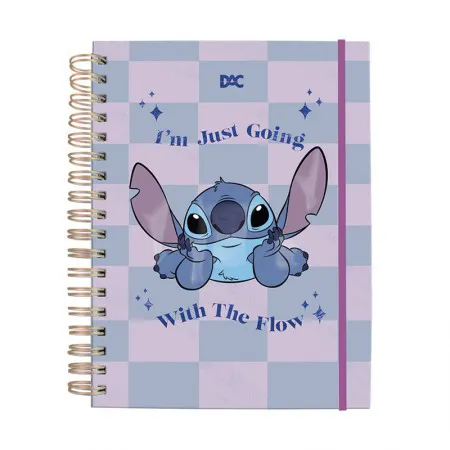 Caderno espiral capa dura 1/4 Smart 80 folhas Stitch - Dac