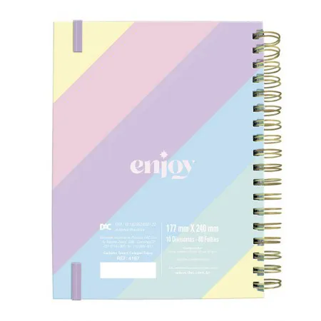Caderno espiral capa dura colegial Smart 80 folhas 4167 Enjoy - Dac