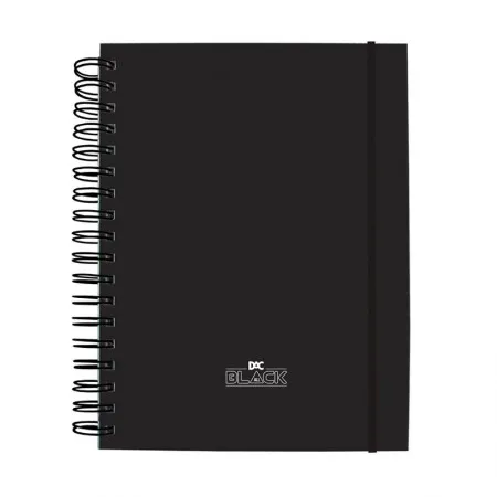Caderno espiral capa dura 1/4 Smart 80 folhas 4142 All Black - Dac
