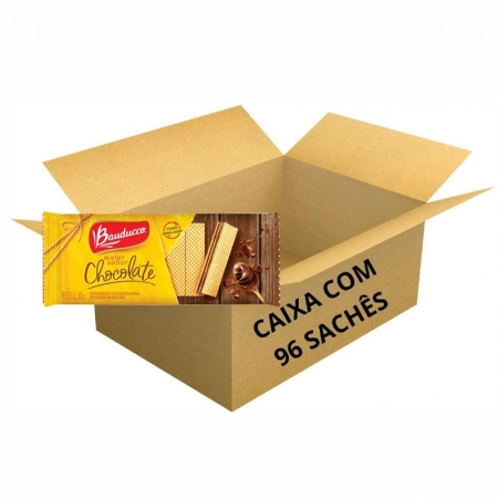 Biscoito sachê Wafer de Chocolate 30g caixa com 96 unidades - Bauducco