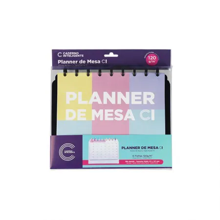 Planner de mesa médio My Frame Black com 13 folhas CIMM3003 - Caderno Inteligente