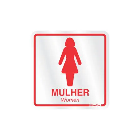 Placa de alumínio sanitário feminino 120AD - Sinalize