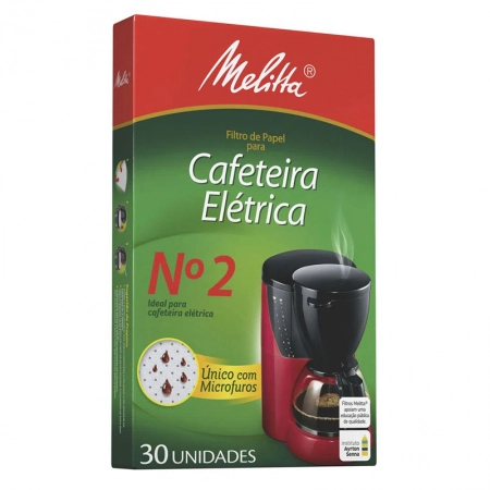 Filtro de papel n2 cafeteira elétrica caixa com 30 unidades - Melitta