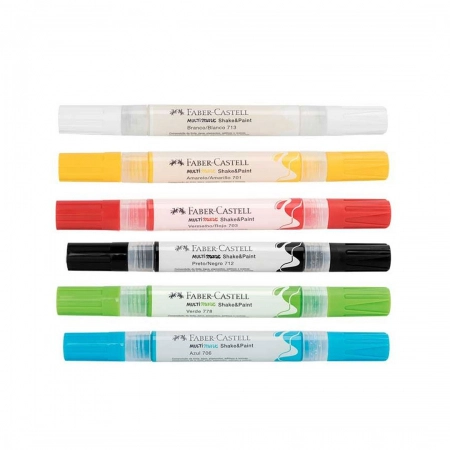 Pincel marcador multisuperfícies Multimark Basic 6 cores MM/ES6BSP - Faber-Castell