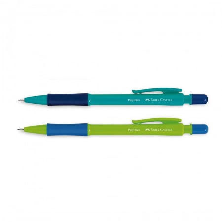 Lapiseira 0.7mm Poly Slim Azul e Verde SM/07SLIMAV com 2 unidades - Faber-Castell