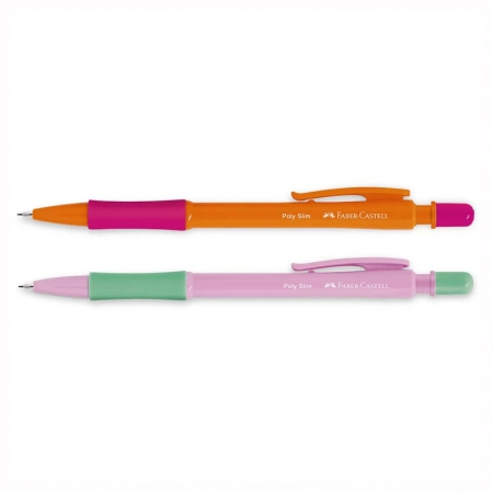 Lapiseira 0.7mm Poly Slim Rosa e Roxa SM/07SLIMRR com 2 unidades - Faber-Castell