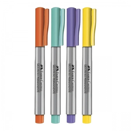 Pincel multiuso permanente MULTI/ES4ZF com 4 unid - Faber-Castell
