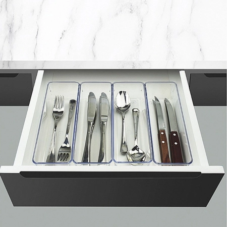 Organizador de gaveta retangular grande Cristal com 4 peças 972 - Acrimet