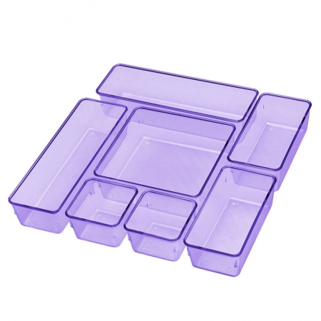 Potes organizadores com 7 peças sortidas Lilás Clear - 975.2 - Acrimet