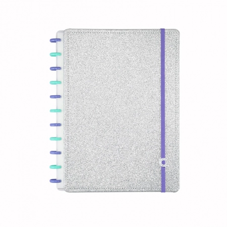 Caderno inteligente grande Lets Glitter Silver 2.0 - CIGD4146