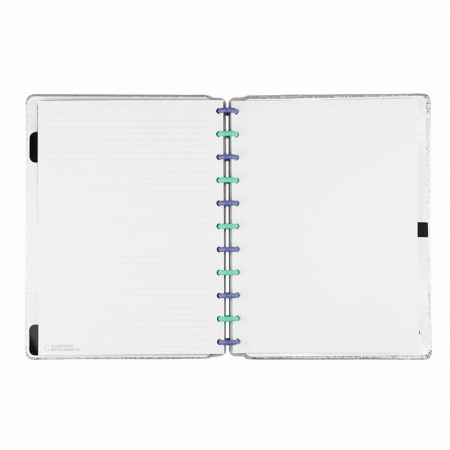Caderno inteligente grande Lets Glitter Silver 2.0 - CIGD4146