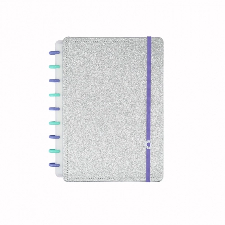 Caderno inteligente médio Lets Glitter Silver 2.0 - CIMD3134
