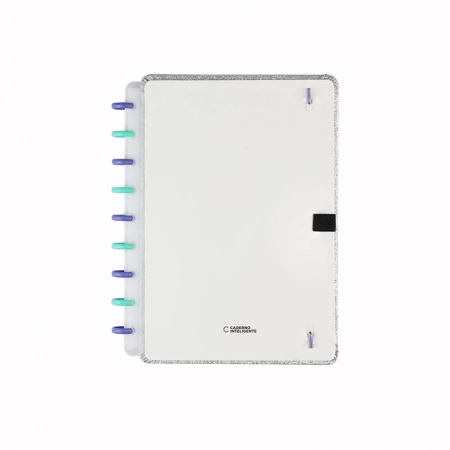 Caderno inteligente médio Lets Glitter Silver 2.0 - CIMD3134