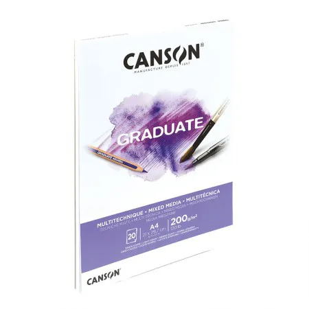 Bloco graduate multi técnica branco A4 200g - com 20 folhas - Canson