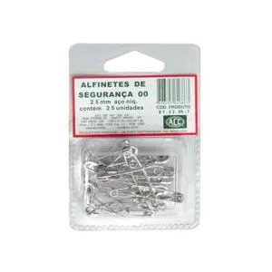 Alfinete de segurança NR 00 - com 25 unidades - ACC