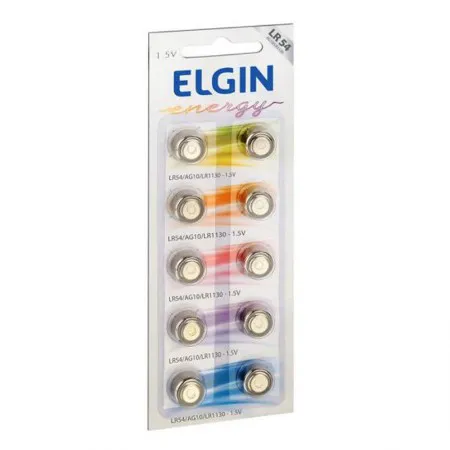 Bateria Alcalina 1.5V LR54/AG10/LR1130 cartela c/ 10 - 82254 - Elgin