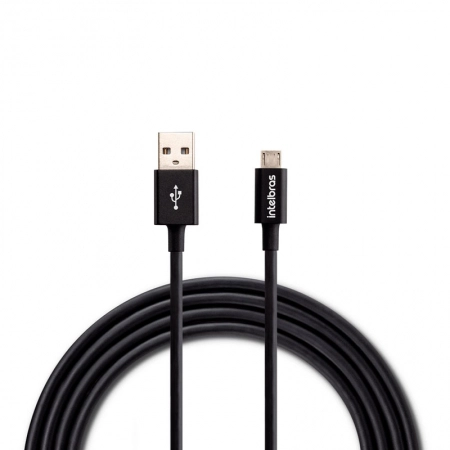 Cabo micro USB PVC Preto 1,2m EUAB12PP - Intelbras