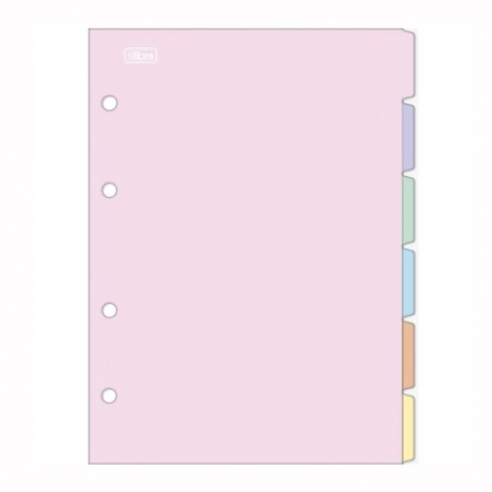 Divisória colorida colegial 6 projeções 322644 - Tilibra