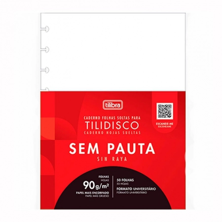 Bloco para tilidisco universitário sem pauta 50 folhas - Tilibra