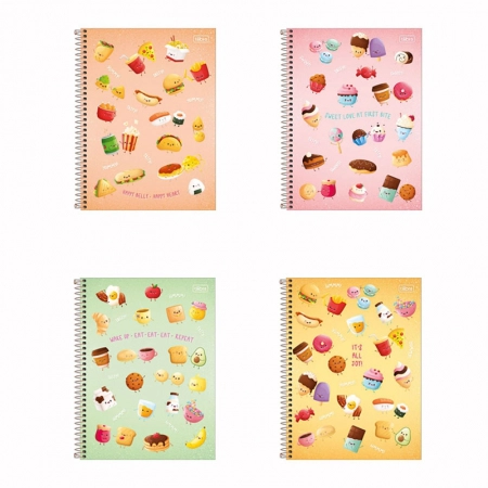 Caderno espiral capa dura universitário 1x1 80 folhas Taste - Tilibra