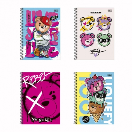 Caderno espiral capa dura universitário 1x1 80 folhas Rebel - Tilibra