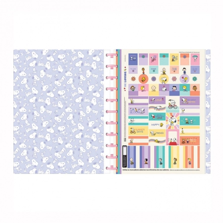 Caderno universitário Tilidisco 10x1 160 folhas Snoopy - Tilibra