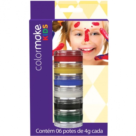 Tinta cremosa facial kids com 6 cores - 0009 - Colormake