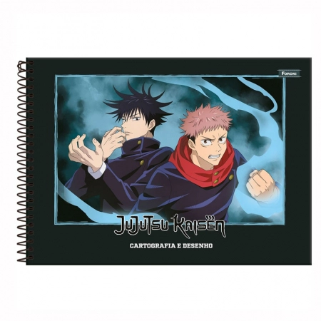 Caderno espiral capa dura cartografia 80 folhas Jujutsu Kaisen - Foroni