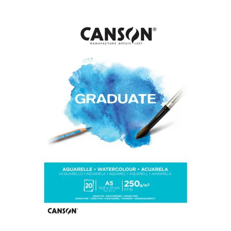Bloco graduate aquarela A5 250g- com 20 folhas - Canson
