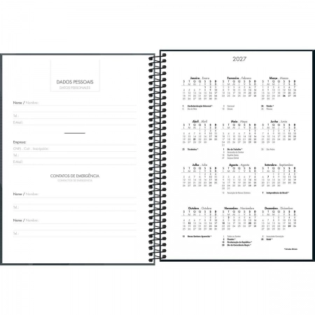 Agenda executiva espiral diária Spot Masculina 275x200mm 2027 - Tilibra