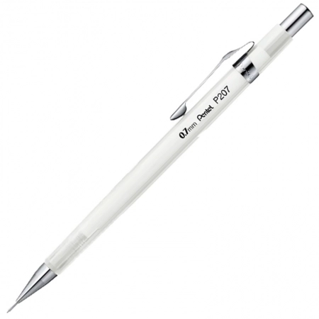 Lapiseira 0.7mm P207 Sharp Clena Branca Transparente - Pentel