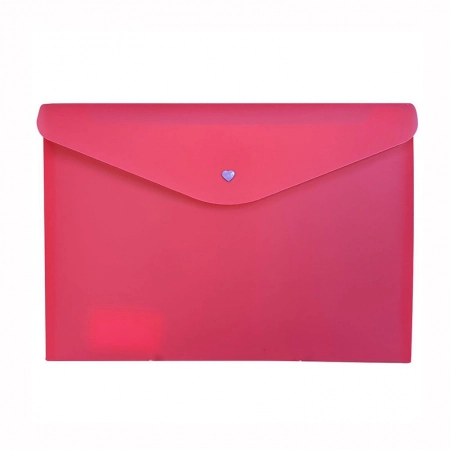 Envelope plástico com botão A4 Full Color Pink 0014.Q - Dello