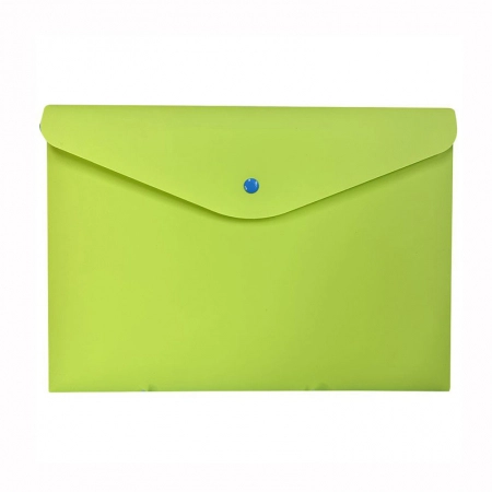 Envelope plástico com botão A4 Full Color Verde Limão 0014.VL - Dello