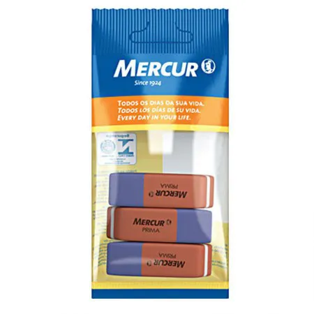 Borracha vermelha/azul Prima 40 - blister com 3 unidades - Mercur
