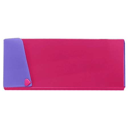 Estojo escolar plástico simples Full Color Pink e Roxo 8804.01 - Dello