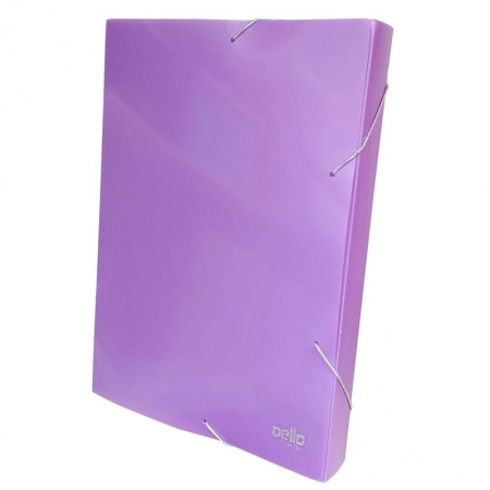 Pasta com aba elástico ofício lombo 40mm TopLine Perolizada Lilás 0446.LP - Dello
