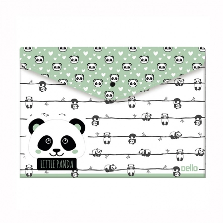 Envelope plástico com botão A4 Panda Verde 0018.02 - Dello