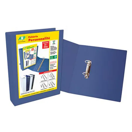 Fichário revestido com cristal oficio azul 60mm - 3260AZ - com 2 argolas - ACP