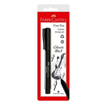 Caneta hidrográfica Fine Pen Preta - SM/FPBPRZF - Blister com 1 unidade -  Faber-Castell - Lepok a Sua Grande Papelaria