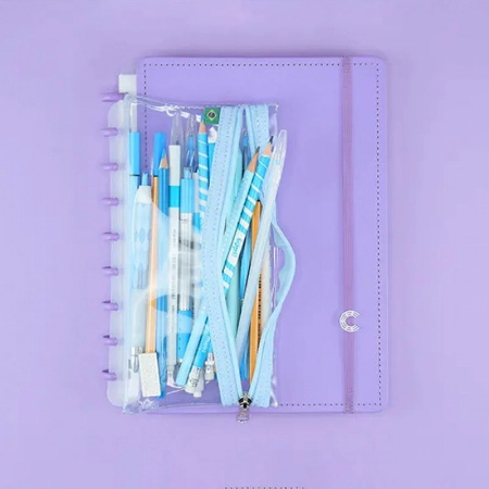Estojo escolar Crystal Baby Blue CIEI1012 - Caderno Inteligente