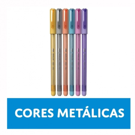 Caneta gel 1.0mm Gelyx com 6 cores metálicas - Cis