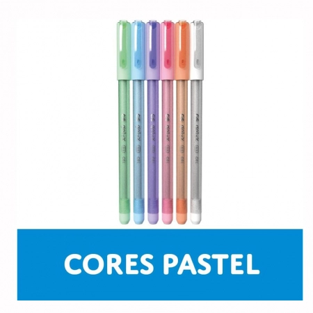 Caneta gel 0.8mm Gelyx com 6 cores pastel - Cis