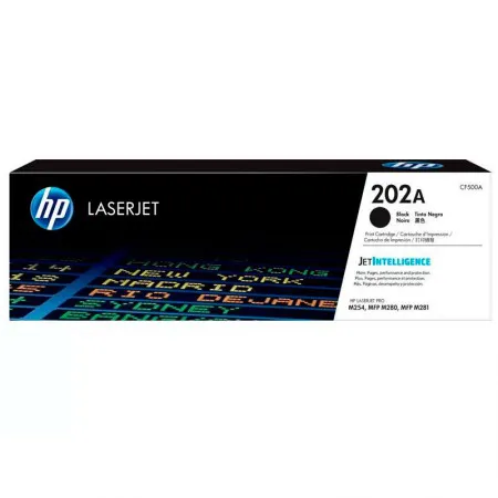 Toner HP 202A Original CF500A Preto p/ Laserjet Pro M254dw, M281fdw