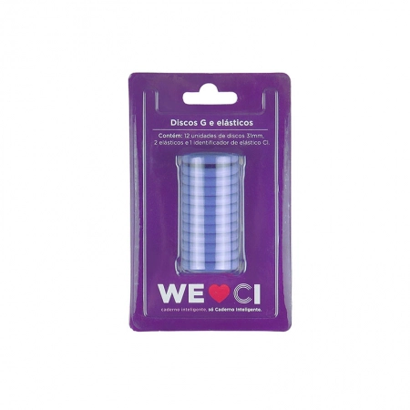 Discos e elástico caderno inteligente Very Peri 31mm CI312029