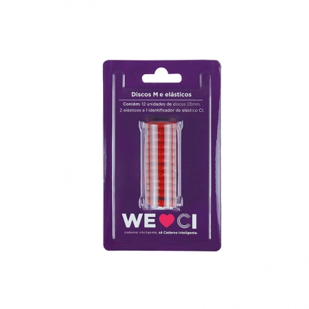 Discos e elástico caderno inteligente Vermelho 23mm CI231007