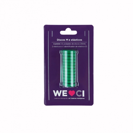 Discos e elástico caderno inteligente Verde Floresta 23mm CI231047