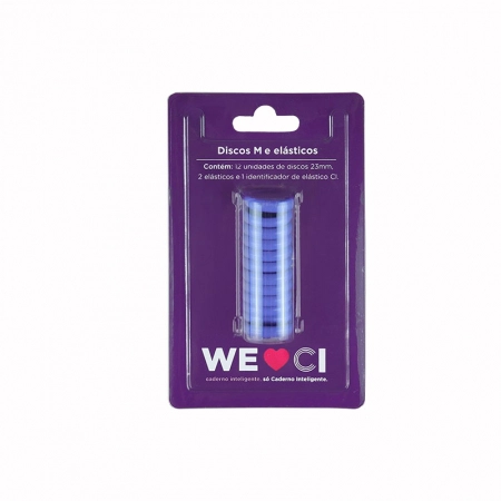 Discos e elástico caderno inteligente Very Peri 23mm CI231044