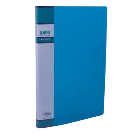 Pasta com grampo mola transparente ofício azul 911PS - Yes