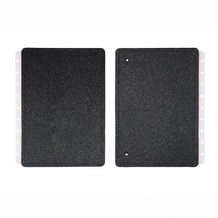Capa e contra-capa médio Lets Glitter Neon Black CICM3132 - Caderno Inteligente